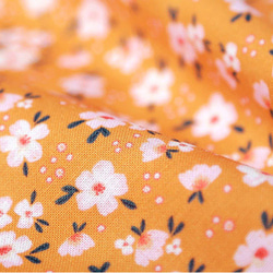 韓国製 花柄 オレンジチェリーブロッサム 桜 生地 コットン100％シーチング Orange CherryBlossom 3枚目の画像