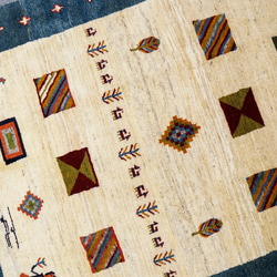 197×157cm【ペルシャ絨毯 手織りギャッベ】アマレ族ギャッベ ギャベ 10枚目の画像