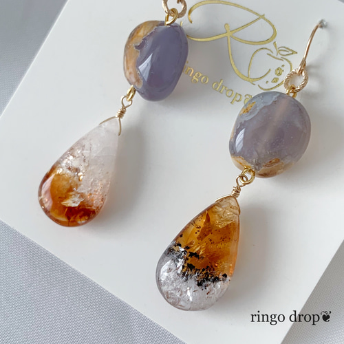 バイカラーカルセドニーピアスチャーム☆