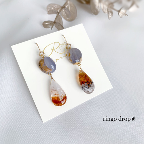 バイカラーカルセドニーピアスチャーム☆