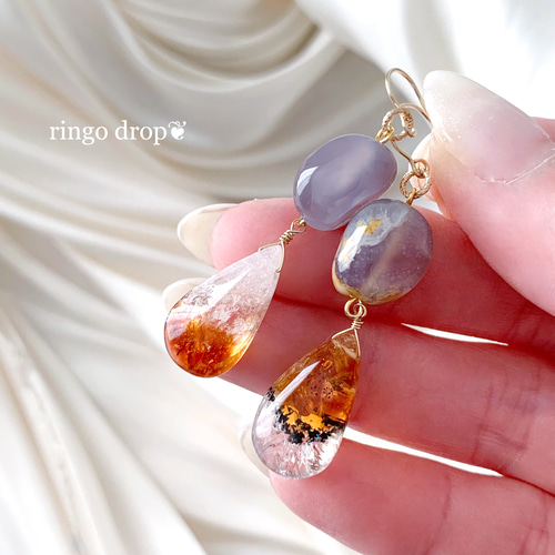 バイカラーカルセドニーピアスチャーム☆