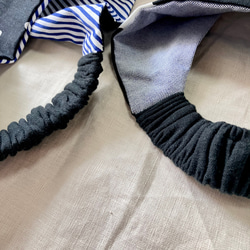 ゴム仕様リバーシブル三角巾　ひとりでつけられる　子供用小学低学年　頭囲53㎝　ブラック/スター 12枚目の画像