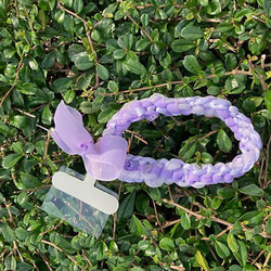 紫色  蝴蝶結 編織 手機繩 鎖匙扣 2Way【純綿 絲料】 第4張的照片