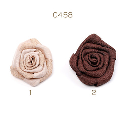 C458-1 6個 フラワーパーツ 花パーツ 貼り付けパーツ デコパーツ 縫い付け カメリア 4×6cm 3 x（2ヶ） 1枚目の画像