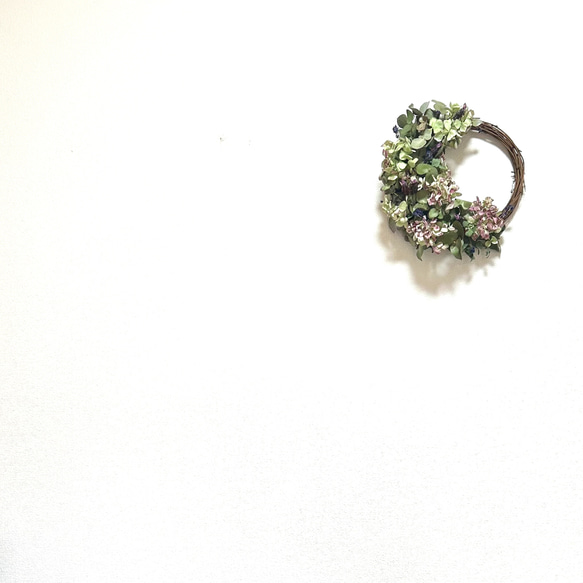 紫陽花のハーフリース　ドライフラワー 4枚目の画像