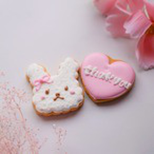 うさぎ＋ハート】アイシングクッキー2枚セット クッキー Kitty Sweets