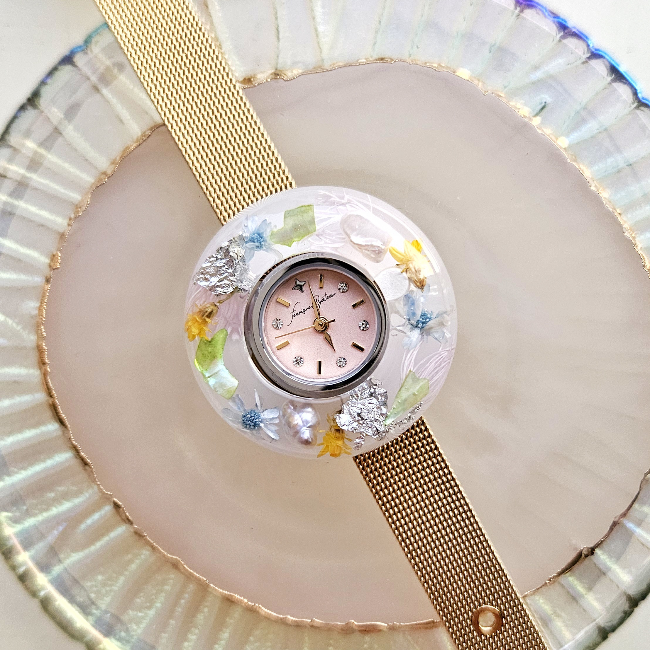 ニュアンスフラワーウォッチセット（ホワイト）