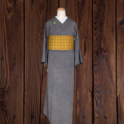 *和服布料* 由米澤八條和韓國春亞紡製成的成人平子腰帶，半寬。長445cm。 第10張的照片