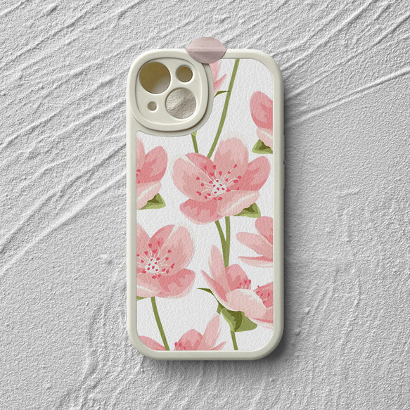 手機保護殼 兼容所有 iPhone15/14/13/12/11/10 型號 粉色花朵 全包防震手機殼 第3張的照片