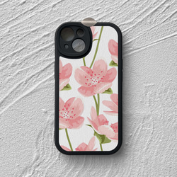 手機保護殼 兼容所有 iPhone15/14/13/12/11/10 型號 粉色花朵 全包防震手機殼 第5張的照片