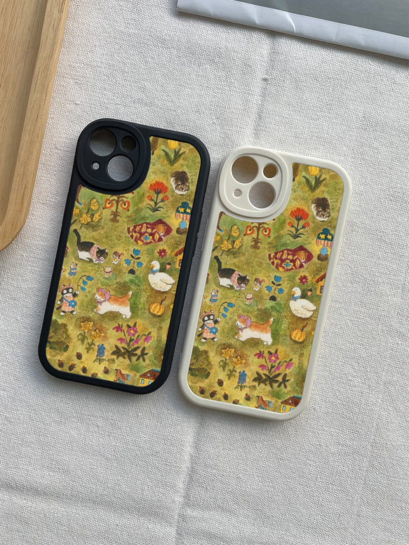 手機保護殼 兼容所有 iPhone15/14/13/12/11/10 型號 動物樂園插畫 全包防震手機殼 第4張的照片