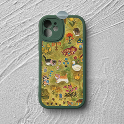 手機保護殼 兼容所有 iPhone15/14/13/12/11/10 型號 動物樂園插畫 全包防震手機殼 第8張的照片