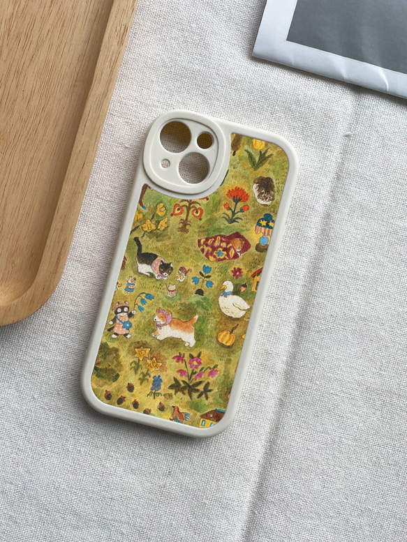 手機保護殼 兼容所有 iPhone15/14/13/12/11/10 型號 動物樂園插畫 全包防震手機殼 第2張的照片