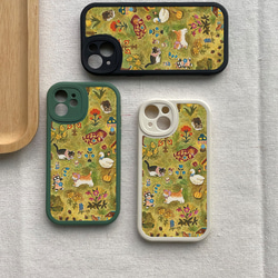 手機保護殼 兼容所有 iPhone15/14/13/12/11/10 型號 動物樂園插畫 全包防震手機殼 第5張的照片