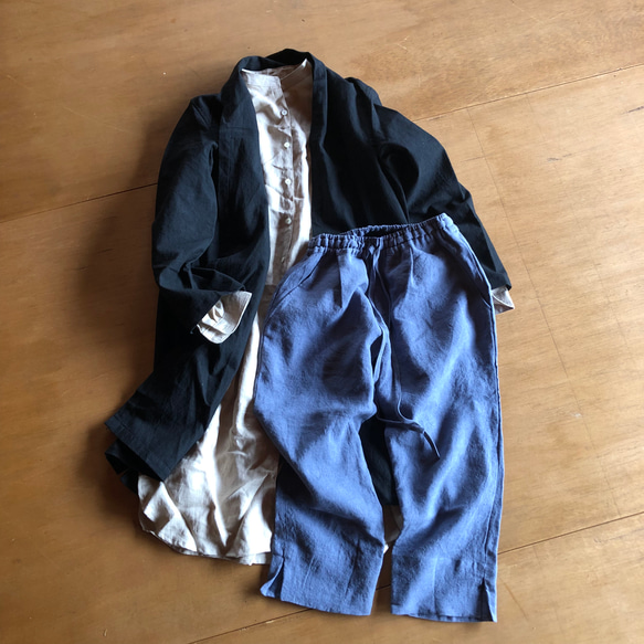 スタンドカラーlong shirt/ロングシャツワンピ 　コートセット 2枚目の画像