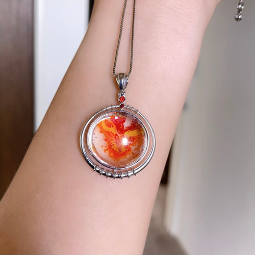 天然無処理オーロラクォーツデザインペンダントトップ No9822