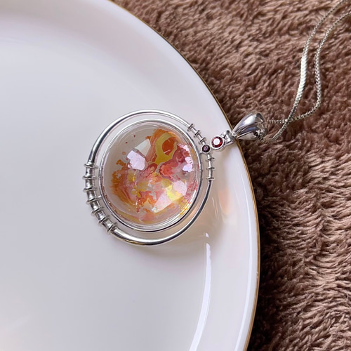 天然無処理オーロラクォーツデザインペンダントトップ No9822