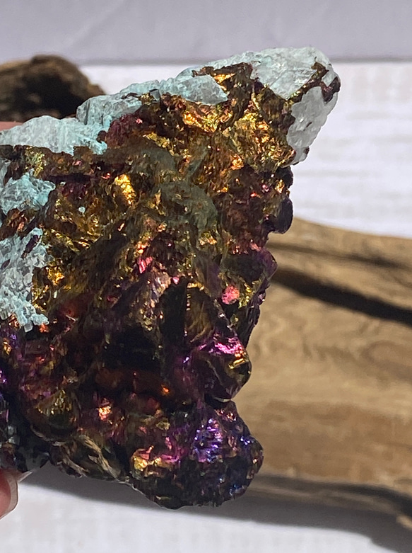 グレードがレア♡チャルコパイライト with クォーツ 鉱物標本 2401 天然石 天然色 14枚目の画像