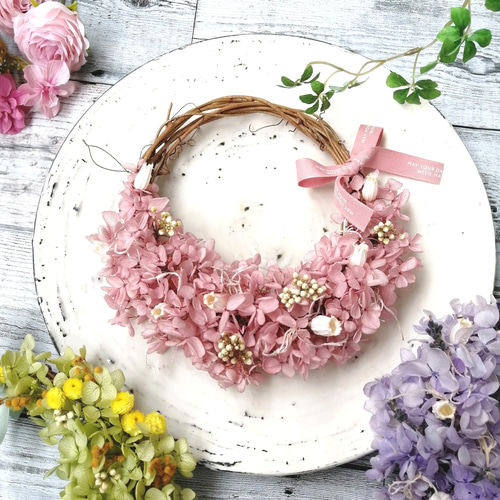 アネモネ様専用&秋色紫陽花とオレンジイエロー系小花ラウンド
