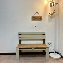 子供用ベンチ　ヘンプベージュ　キッズチェア　子供用椅子　木製ベンチ 9枚目の画像