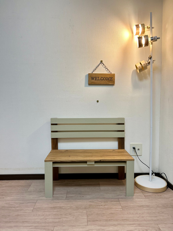 子供用ベンチ　ヘンプベージュ　キッズチェア　子供用椅子　木製ベンチ 9枚目の画像