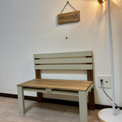 子供用ベンチ　ヘンプベージュ　キッズチェア　子供用椅子　木製ベンチ 4枚目の画像