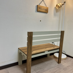 子供用ベンチ　ヘンプベージュ　キッズチェア　子供用椅子　木製ベンチ 2枚目の画像