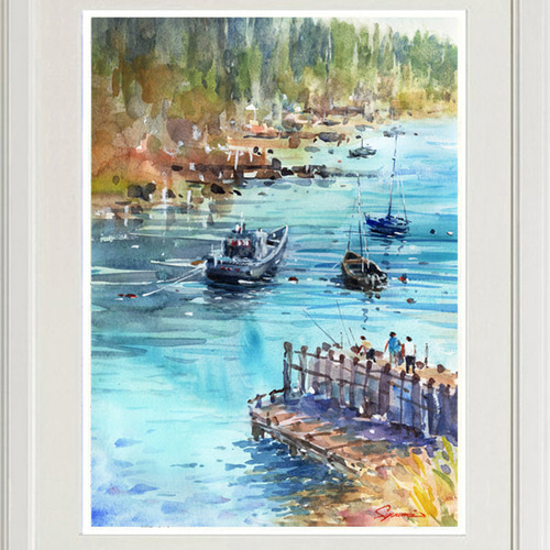 Y字路）油彩画額装F-10