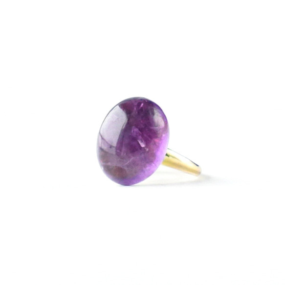 紫陽花 アメジスト 天然石 イヤーカフ 紫 カラーストーン シルバー ゴールド 2月誕生石 重ね付け 1枚目の画像