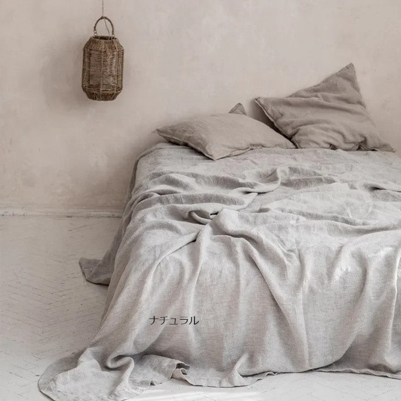 100%フレンチリネン　麻　ベッドシーツ　夏に最適 5枚目の画像