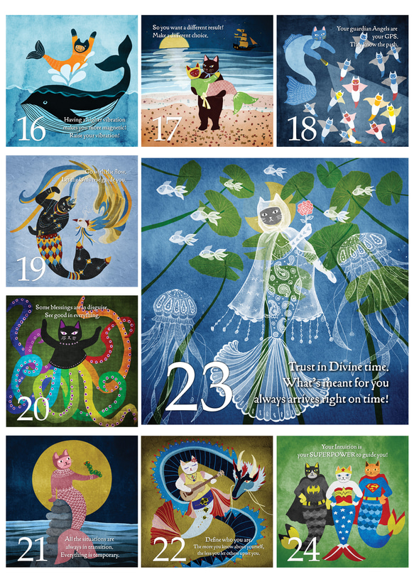 猫マーメイドの31日間万年カレンダー｜日々を癒す小さな魔法 10枚目の画像