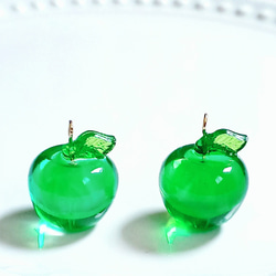 青りんご(大)のイヤリング・ピアス／青リンゴ　青林檎　GREENAPPLE　グリーンアップル 12枚目の画像
