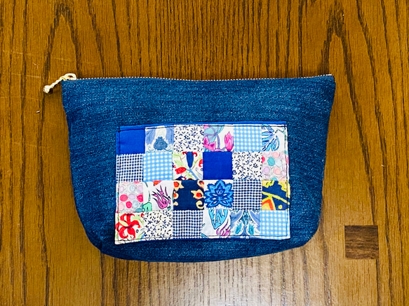 ポーチの作り方】自立するスクエアポーチ💄🤍デニムでめっちゃ可愛い
