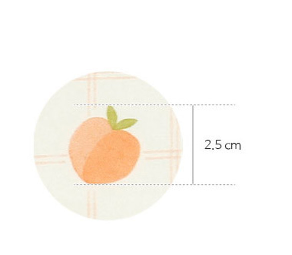 韓国製 果物柄 桃柄 チェックピーチ 生地 コットン100％シーチング Check Peach 7枚目の画像