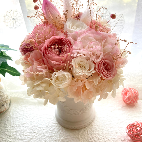 ピンクホワイトグラデーション花瓶 2点セット ホワイト × シルバー セラミック フラワーベース 花瓶
