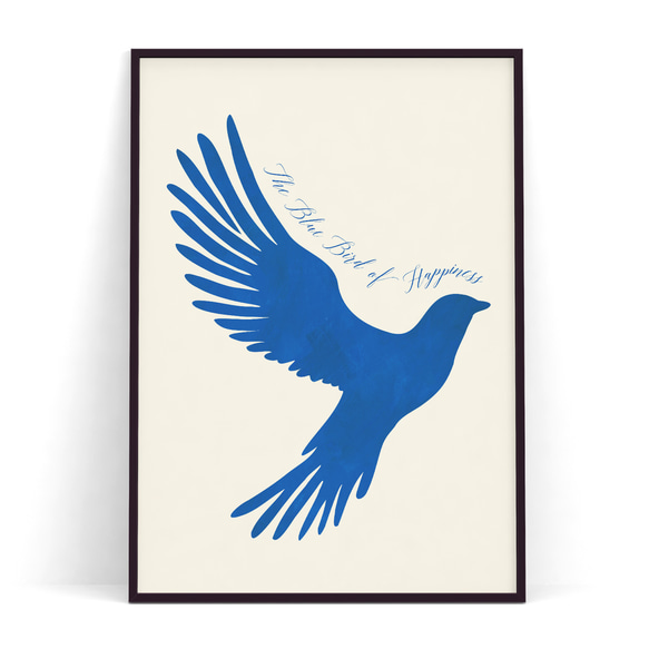 アートポスター【 幸せの青い鳥 】 抽象画　 北欧ポスター　アブストラクト　ブルーバード 4枚目の画像