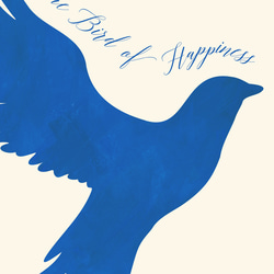 アートポスター【 幸せの青い鳥 】 抽象画　 北欧ポスター　アブストラクト　ブルーバード 2枚目の画像
