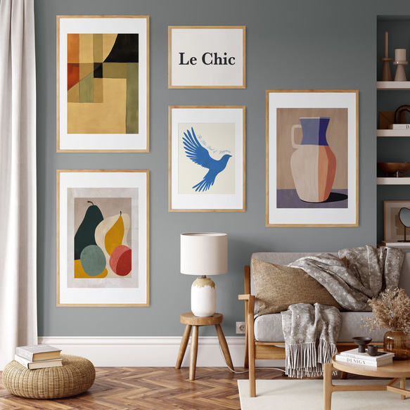 アートポスター【 幸せの青い鳥 】 抽象画　 北欧ポスター　アブストラクト　ブルーバード 5枚目の画像
