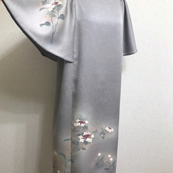 着物リメイク　紫陽花のフレアスリーブワンピースドレス 11枚目の画像