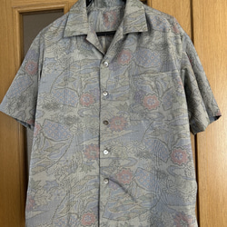 大島紬のアロハシャツ メンズ 1枚目の画像