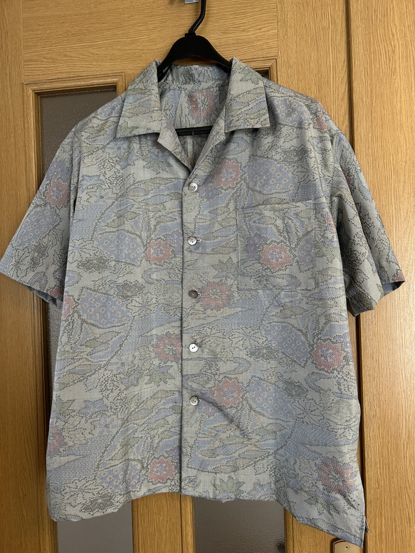 大島紬のアロハシャツ メンズ 1枚目の画像