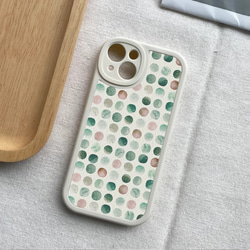智慧型手機保護殼 兼容所有 iPhone 15/14/13/12/11 等型號 圓點調色水彩 全包防震手機套 第1張的照片