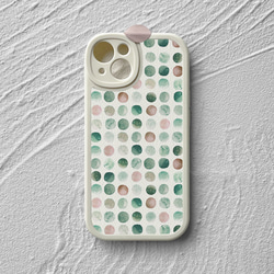 智慧型手機保護殼 兼容所有 iPhone 15/14/13/12/11 等型號 圓點調色水彩 全包防震手機套 第2張的照片