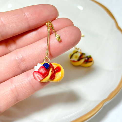 ゆらゆらパンケーキピアス* ピアス（フック・チェーン） ぷちねんど屋 