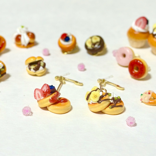 ゆらゆらパンケーキピアス* ピアス（フック・チェーン） ぷちねんど屋 