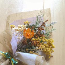 【プレゼントやインテリアに】本物ミモザの幸せ花束〜ナチュラルな花々をそえて〜① 5枚目の画像