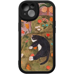 智慧型手機保護殼 兼容所有 iPhone 15/14/13/12/11 等型號 午睡貓插畫 全包防震手機套 第4張的照片