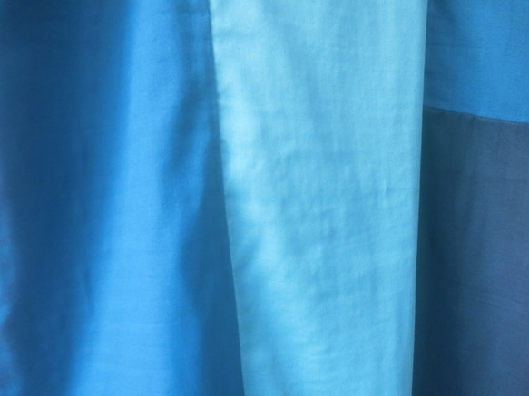 オーガニックコットンWガーゼ半袖ワンピース blue mix 5枚目の画像