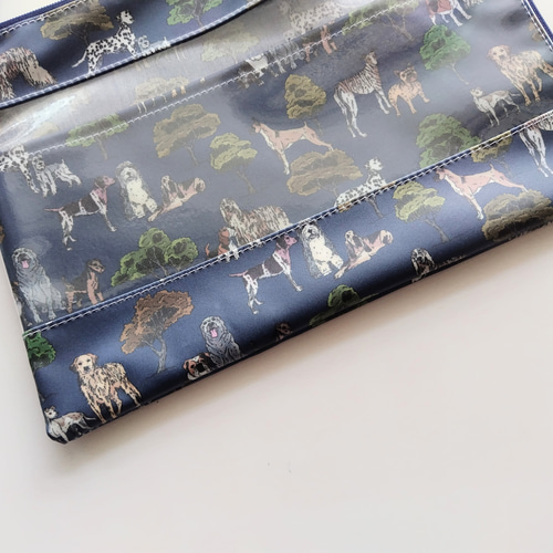 ☆30%off☆ 仕切付きA5 L字ファスナー クリアポーチ ハイド