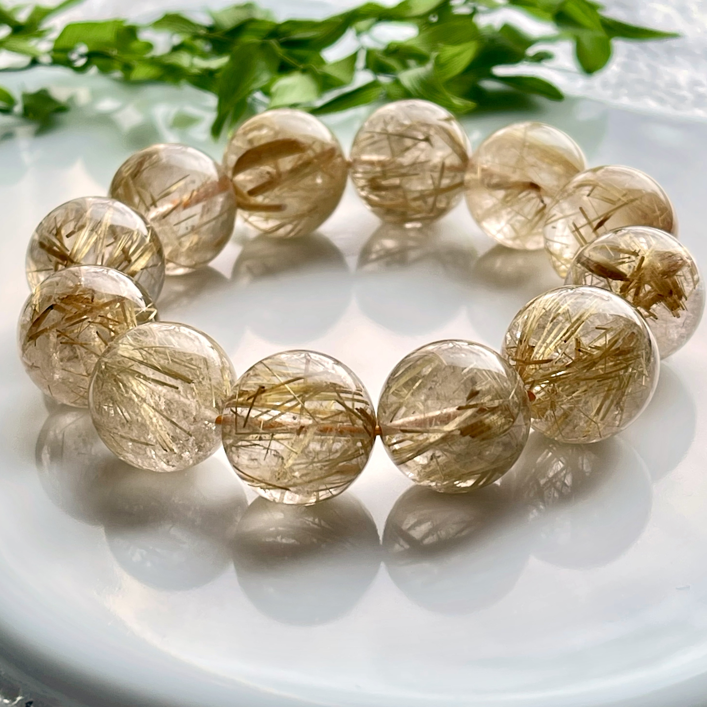 大玉✨天然ゴールドルチルブレス